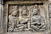 Prambanan - Candi Lara Jonggrang, the Shiva Temple, panels with reliefs of lokapala (dikpala) the protectors of the directions. 